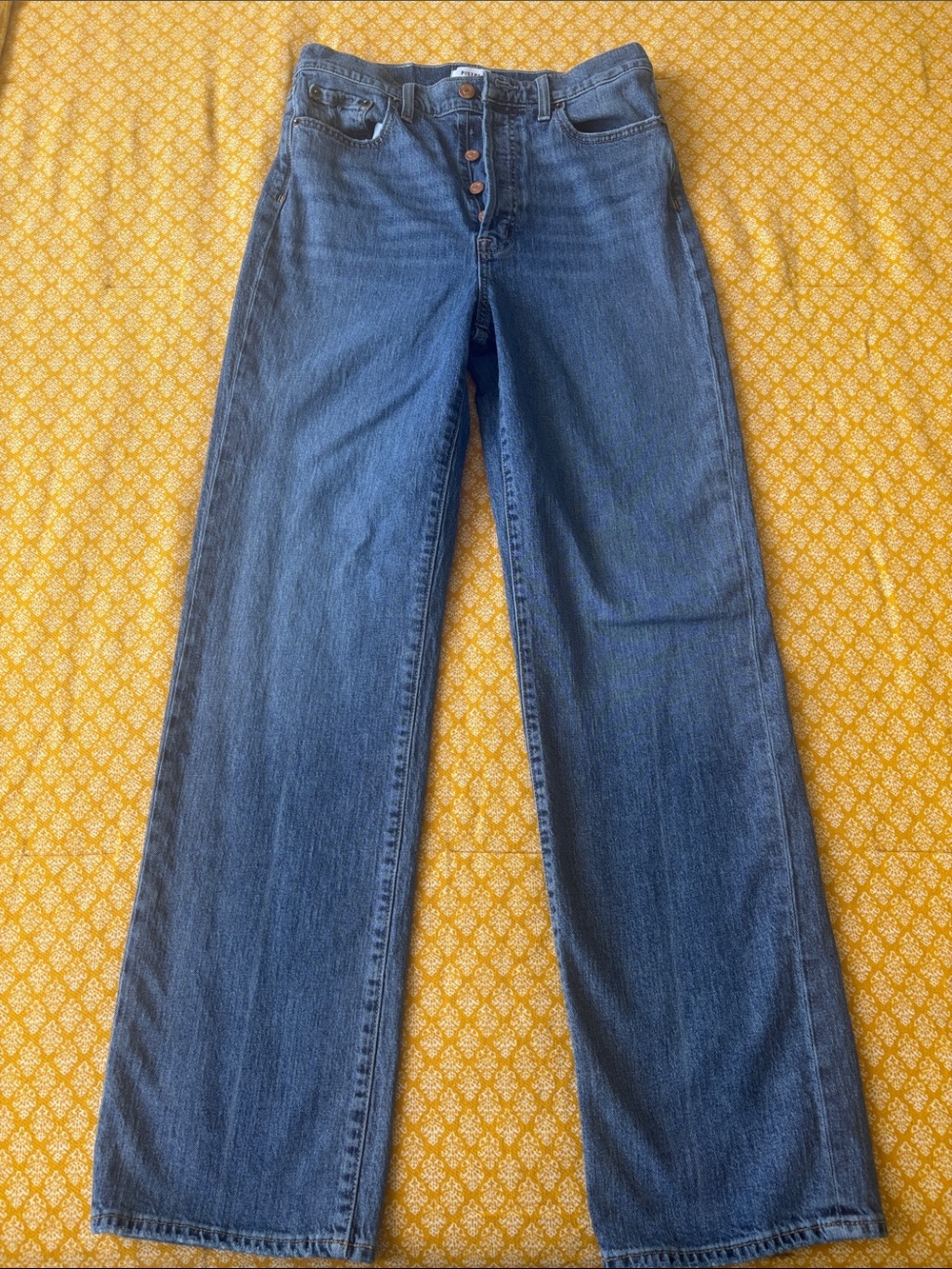 pistola Button-Fly straight Jeans in Medium Blue Denim